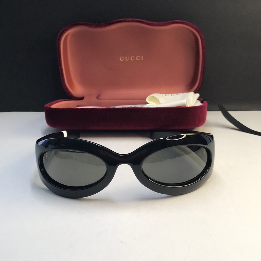 💯 - New Authentic Gucci GG1247S 001 60 Black Sunglasses - Picture 3 of 15